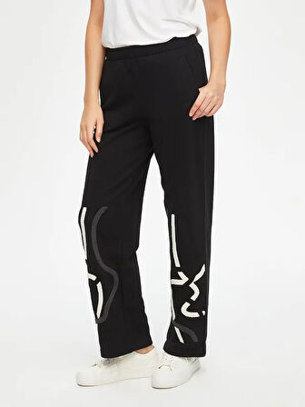 Soyut Nakış Detaylı Eşofman Alt 69249