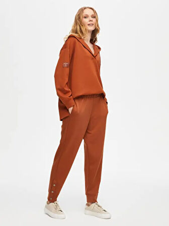 Paçası Çıtçıt Detaylı Comfort Fit Örme Pantolon 69495