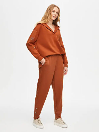 Paçası Çıtçıt Detaylı Comfort Fit Örme Pantolon 69495