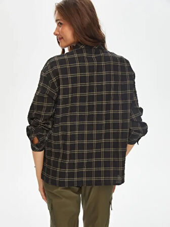 Trok Taşlı Kareli Krinkl Gömlek 69314