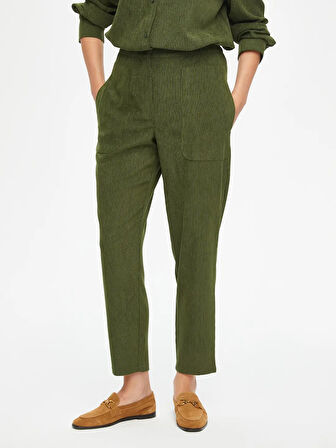 Faik Sönmez Kendinden Dokulu Comfort Fit Kadın Pantolon 69490