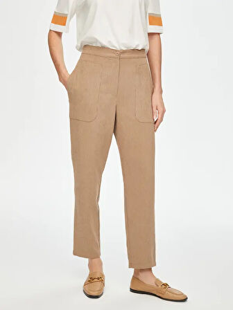 Kendinden Dokulu Comfort Fit Şönil Pantolon 69490