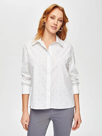 Taşlı Poplin Gömlek 69309