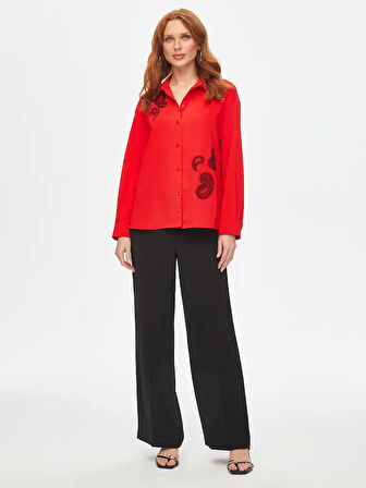 Paisley Boncuk Nakışlı Gömlek 69310