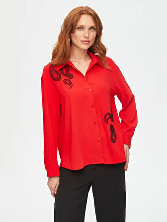 Paisley Boncuk Nakışlı Gömlek 69310