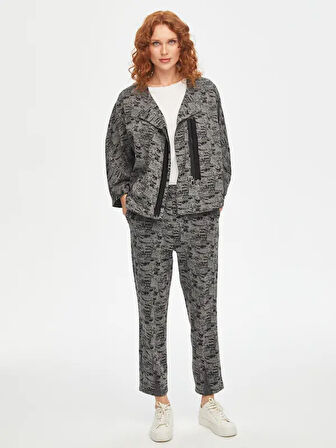 Kendinden Jakarlı Casual Form Örme Ceket 69193