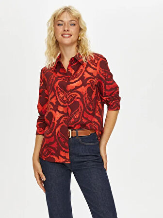 Paisley Desen Viskon Gömlek 69308