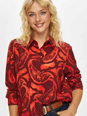 Paisley Desen Viskon Gömlek 69308