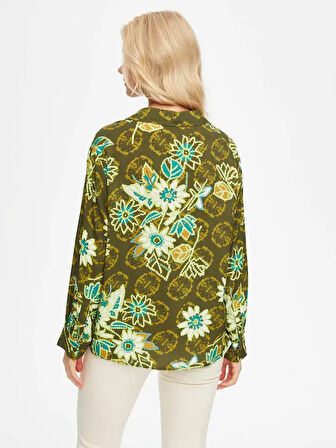 Çiçek Desenli Viskon Gömlek 69307