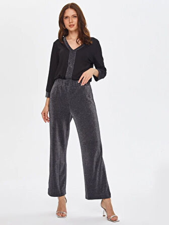Simli Straıght Fıt Örme Pantolon 69479
