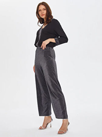 Simli Straıght Fıt Örme Pantolon 69479