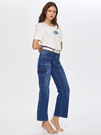 Kargo Cep Detaylı Straight Fit Jean Pantolon 69351