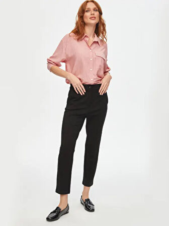 Önü Dikişli Slım Fıt Örme Pantolon 00089