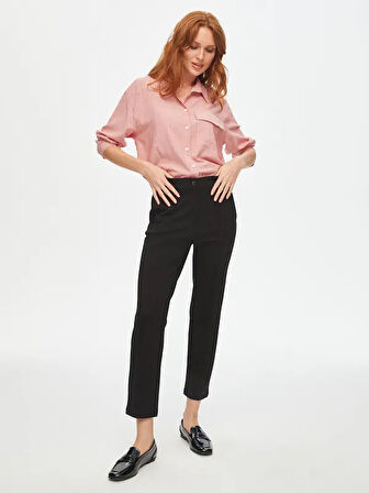 Önü Dikişli Slım Fıt Örme Pantolon 00089