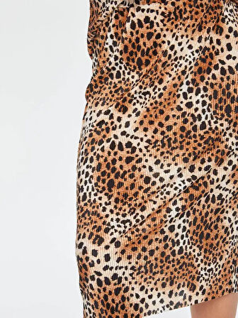 Kendinden Piliseli Leopar Desen Etek 69292