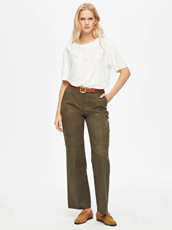 Straight Fit Süet Pantolon 69487
