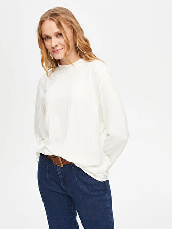 Relax Dik Yaka Kaşkorse Sweatshirt 69756