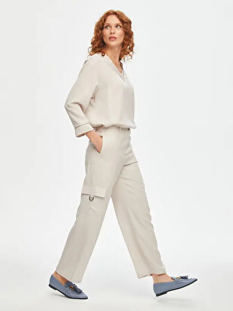 Relax Liyoselli Cep Detaylı Wide Leg Fit Pantolon 69762