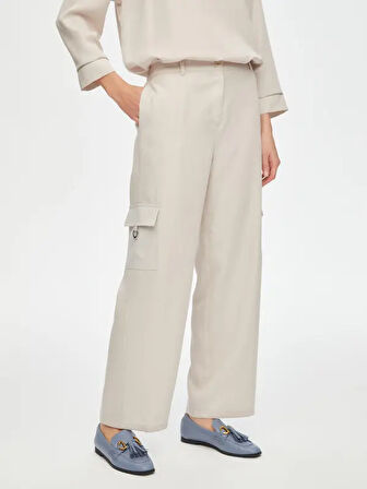 Relax Liyoselli Cep Detaylı Wide Leg Fit Pantolon 69762