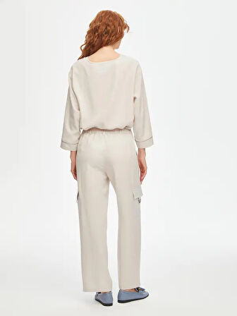 Relax Liyoselli Cep Detaylı Wide Leg Fit Pantolon 69762