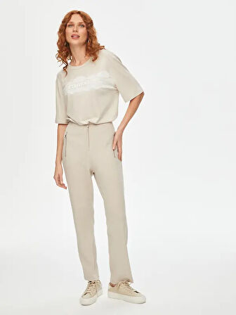 Relax Diagonal Dokulu Slım Fit Örme Pantolon 69763