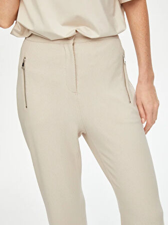 Relax Diagonal Dokulu Slım Fit Örme Pantolon 69763