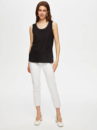 Yakası Zincir Şerit Detaylı Atlet 00024-3