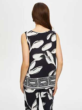 Monochrome Yaprak Desen V Yaka Atlet 013