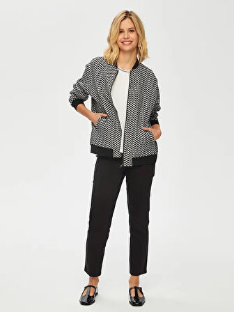 Zigzag Jakarlı Bomber Ceket 002