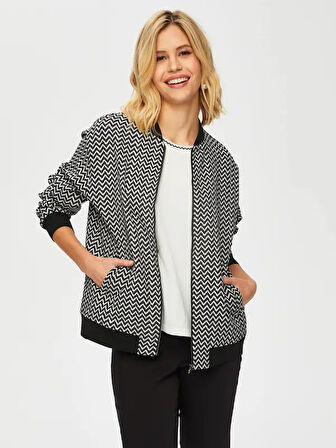 Zigzag Jakarlı Bomber Ceket 002