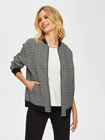 Zigzag Jakarlı Bomber Ceket 002