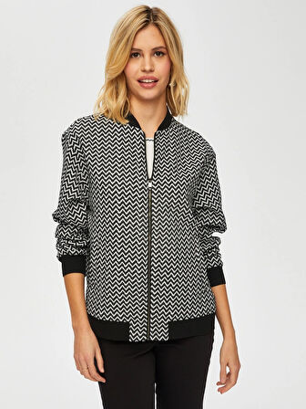 Zigzag Jakarlı Bomber Ceket 002