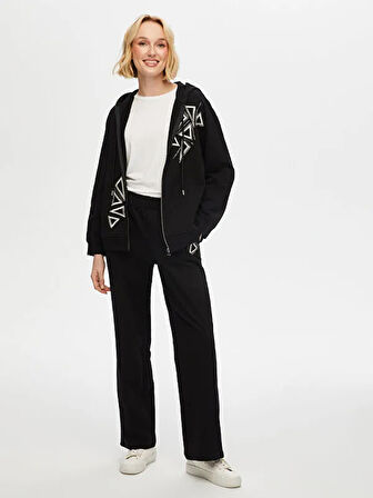 Boncuk Ve Nakış Detaylı Kapişonlu Eşofman Üst S25ESU002