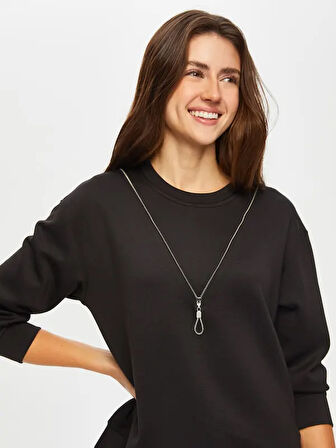 Fermuar Zincir Detaylı Yuvarlak Yaka SweaT-Shirt S25SWT001