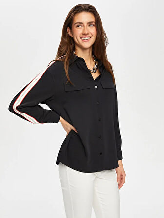 Renk Bloklu Zigzag Nakışlı Tunik 003