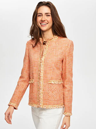 Şerit Detaylı Renkli Tüvit Ceket 020