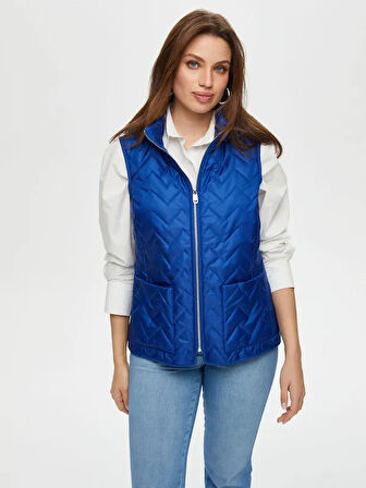 Patch Cep Detaylı Kapişonlu Kapitone Yelek S25KYL003