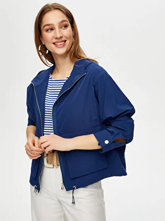 Astarsız Kapişonlu Comfort Fit Trençkot S25TNC012