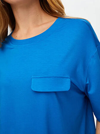 Göğüs Cep Detaylı Yuvarlak Yaka Kısa Kol T-Shirt S25TSH058