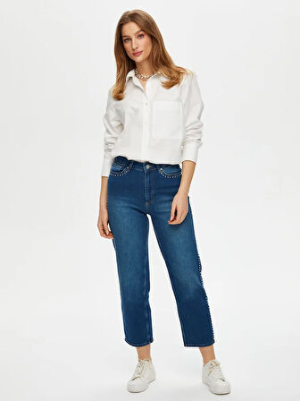 Trok Taş Detaylı Starıght Fit Jean Pantolon S25JPN006