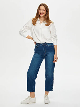 Trok Taş Detaylı Starıght Fit Jean Pantolon S25JPN006