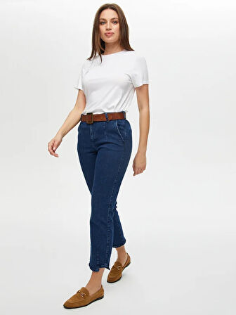 Paçası Kesik Detaylı Slim Fit Jean Pantolon S25JPN011