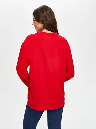 Taş Ve Slogan Nakışlı Yuvarlak Yaka SweaT-Shirt S25SWT002