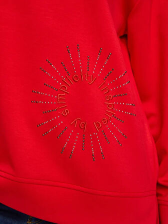 Taş Ve Slogan Nakışlı Yuvarlak Yaka SweaT-Shirt S25SWT002