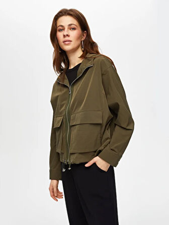 Astarsız Kapişonlu Comfort Fıt Trençkot 012