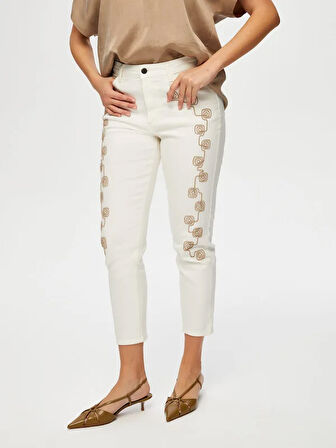 Yanları İp Nakışlı Slim Fit Jean Pantolon S25JPN002