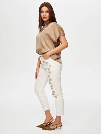 Yanları İp Nakışlı Slim Fit Jean Pantolon S25JPN002