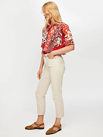 Slim Fit Coton Parça Boya Pantolon B00044