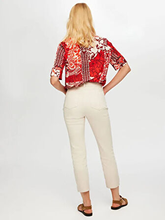 Slim Fit Coton Parça Boya Pantolon B00044