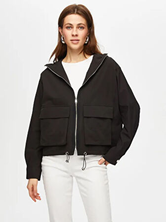 Astarsız Kapişonlu Comfort Fıt Trençkot 012